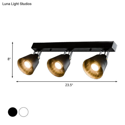 DecorBites™ DecorBites™ Stylish Bucket Ceiling Light Fixture - Rotatable Semi Flush Mount Lighting with 2/3/4 Lights, Black/White Finish