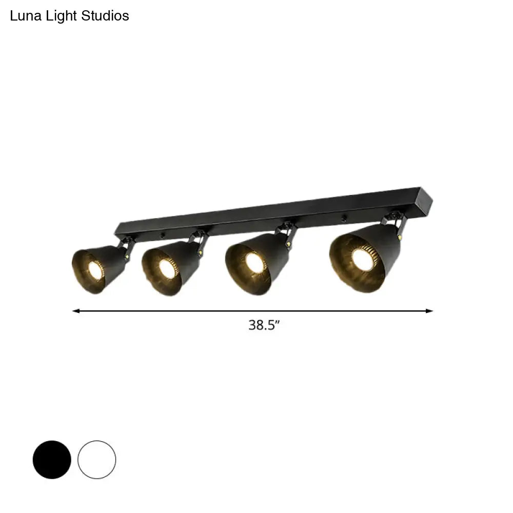 DecorBites™ DecorBites™ Stylish Bucket Ceiling Light Fixture - Rotatable Semi Flush Mount Lighting with 2/3/4 Lights, Black/White Finish