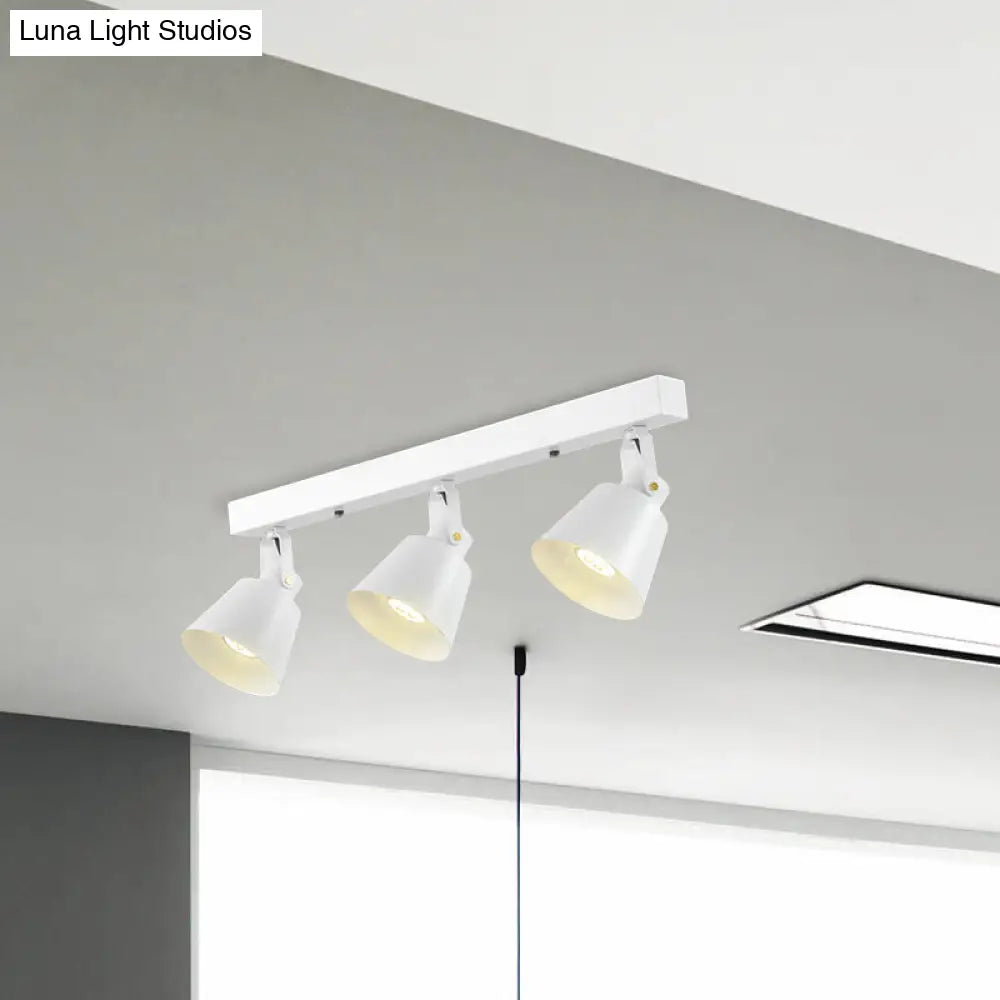 DecorBites™ DecorBites™ Stylish Bucket Ceiling Light Fixture - Rotatable Semi Flush Mount Lighting with 2/3/4 Lights, Black/White Finish