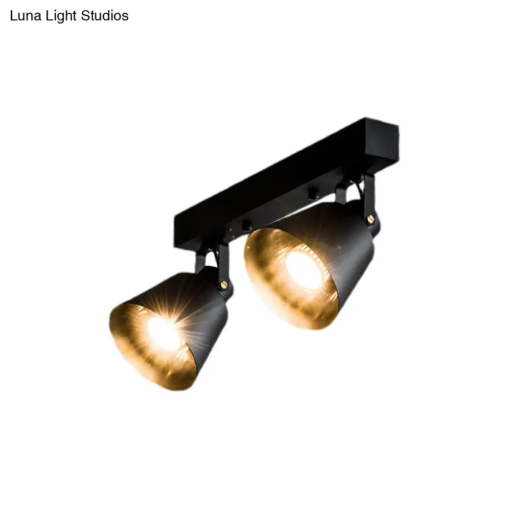 DecorBites™ DecorBites™ Stylish Bucket Ceiling Light Fixture - Rotatable Semi Flush Mount Lighting with 2/3/4 Lights, Black/White Finish