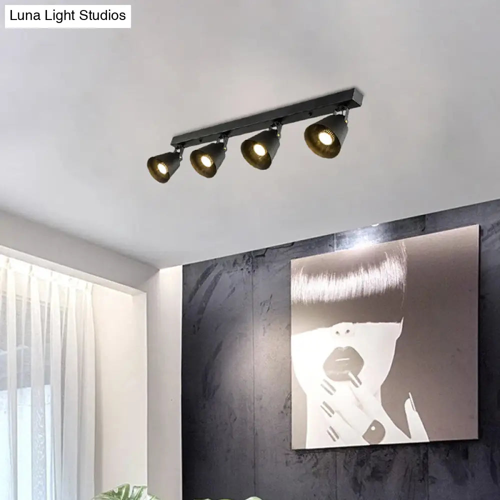 DecorBites™ DecorBites™ Stylish Bucket Ceiling Light Fixture - Rotatable Semi Flush Mount Lighting with 2/3/4 Lights, Black/White Finish