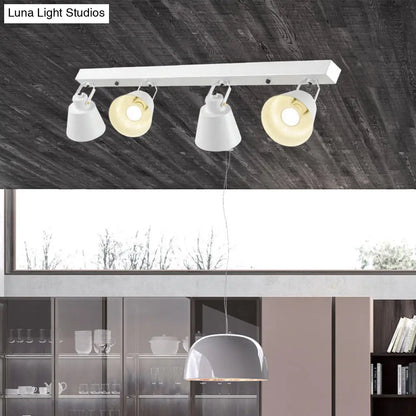 DecorBites™ DecorBites™ Stylish Bucket Ceiling Light Fixture - Rotatable Semi Flush Mount Lighting with 2/3/4 Lights, Black/White Finish