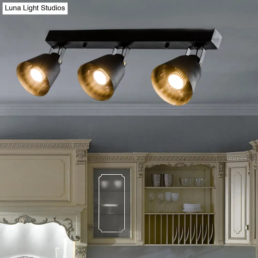 DecorBites™ DecorBites™ Stylish Bucket Ceiling Light Fixture - Rotatable Semi Flush Mount Lighting with 2/3/4 Lights, Black/White Finish