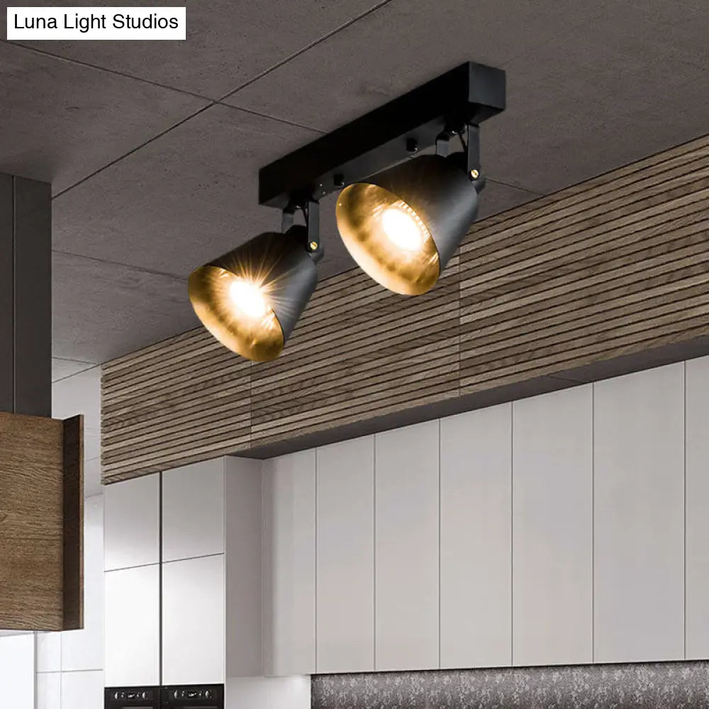 DecorBites™ DecorBites™ Stylish Bucket Ceiling Light Fixture - Rotatable Semi Flush Mount Lighting with 2/3/4 Lights, Black/White Finish