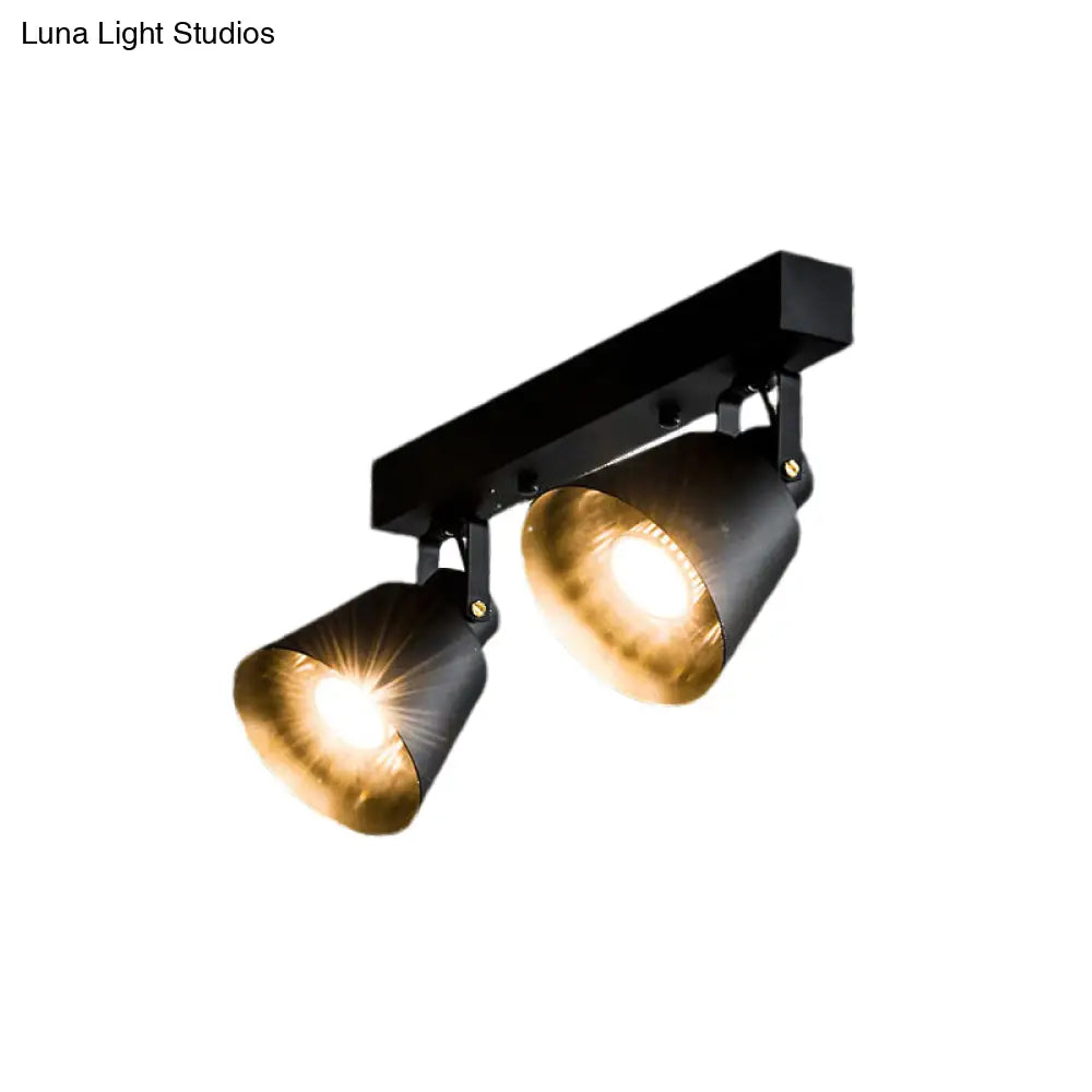 DecorBites™ DecorBites™ Stylish Bucket Ceiling Light Fixture - Rotatable Semi Flush Mount Lighting with 2/3/4 Lights, Black/White Finish