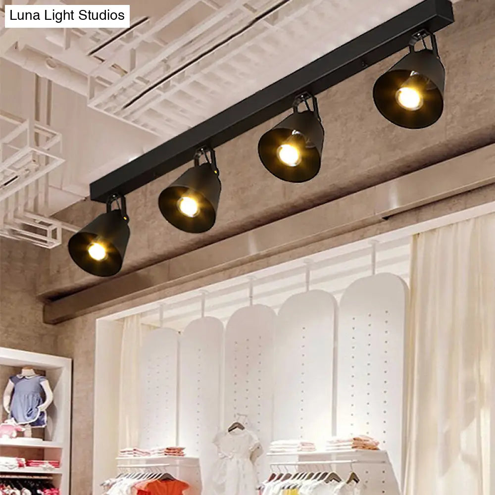 DecorBites™ DecorBites™ Stylish Bucket Ceiling Light Fixture - Rotatable Semi Flush Mount Lighting with 2/3/4 Lights, Black/White Finish