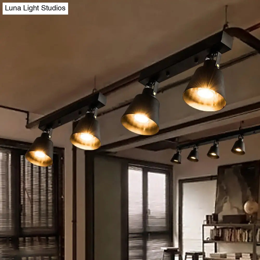 DecorBites™ DecorBites™ Stylish Bucket Ceiling Light Fixture - Rotatable Semi Flush Mount Lighting with 2/3/4 Lights, Black/White Finish