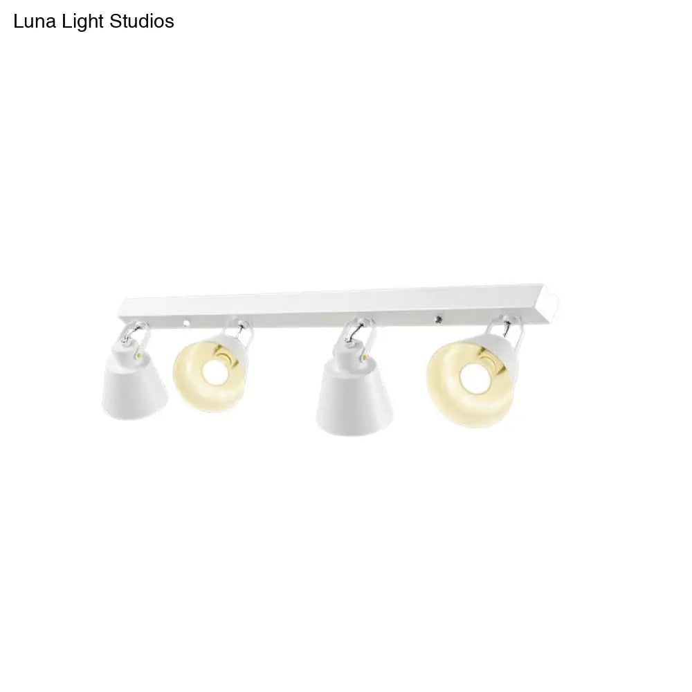 DecorBites™ DecorBites™ Stylish Bucket Ceiling Light Fixture - Rotatable Semi Flush Mount Lighting with 2/3/4 Lights, Black/White Finish