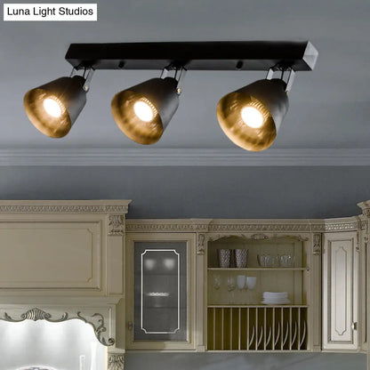 DecorBites™ DecorBites™ Stylish Bucket Ceiling Light Fixture - Rotatable Semi Flush Mount Lighting with 2/3/4 Lights, Black/White Finish