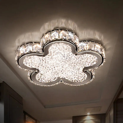 DecorBites™ DecorBites™ Stylish Crystal Block LED Ceiling Light in Stainless-Steel with Warm/White Light for Corridors