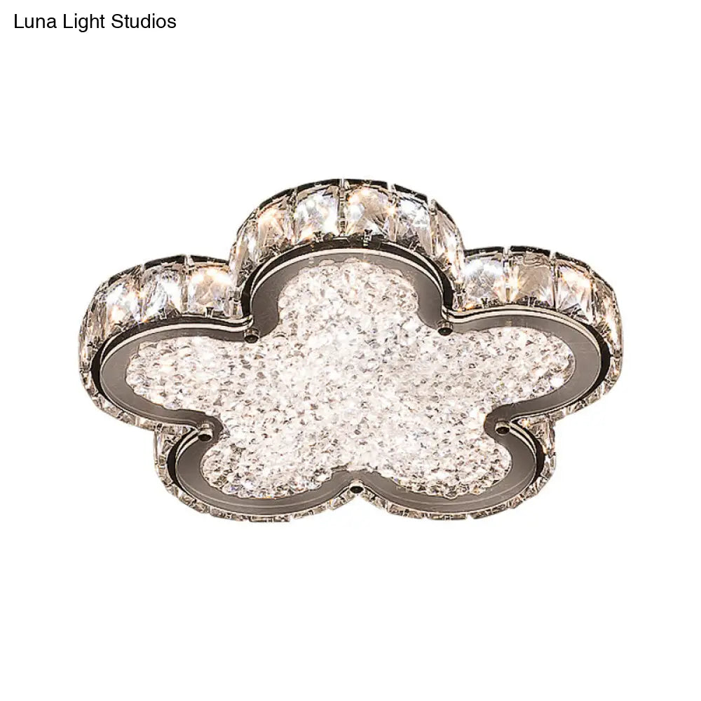 DecorBites™ DecorBites™ Stylish Crystal Block LED Ceiling Light in Stainless-Steel with Warm/White Light for Corridors