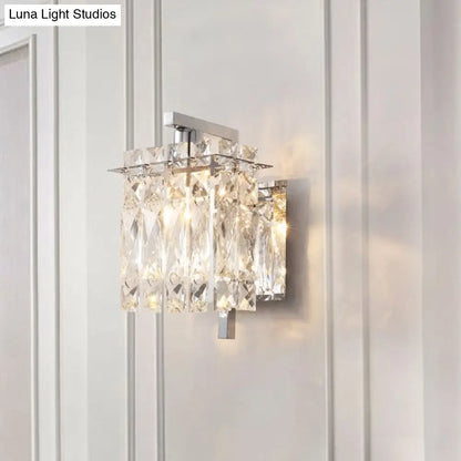 DecorBites™ DecorBites™ Stylish Crystal Rectangle Wall Light in Gold/Chrome for Modern Bedrooms