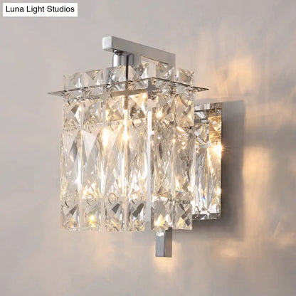 DecorBites™ DecorBites™ Stylish Crystal Rectangle Wall Light in Gold/Chrome for Modern Bedrooms