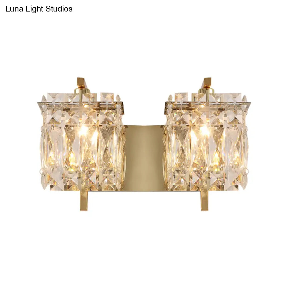 DecorBites™ DecorBites™ Stylish Crystal Rectangle Wall Light in Gold/Chrome for Modern Bedrooms