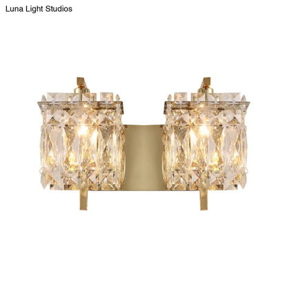 DecorBites™ DecorBites™ Stylish Crystal Rectangle Wall Light in Gold/Chrome for Modern Bedrooms