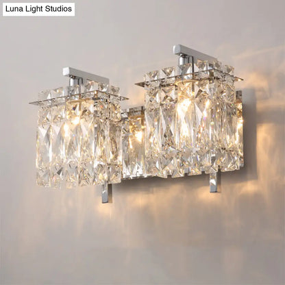 DecorBites™ DecorBites™ Stylish Crystal Rectangle Wall Light in Gold/Chrome for Modern Bedrooms