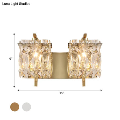 DecorBites™ DecorBites™ Stylish Crystal Rectangle Wall Light in Gold/Chrome for Modern Bedrooms