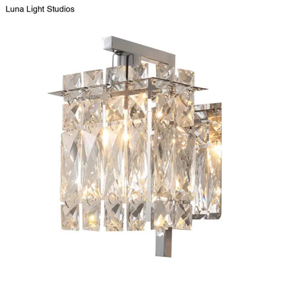 DecorBites™ DecorBites™ Stylish Crystal Rectangle Wall Light in Gold/Chrome for Modern Bedrooms
