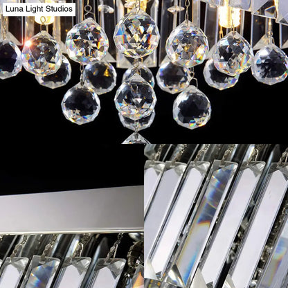 DecorBites™ DecorBites™ Stylish Crystal Shade Chrome Ceiling Flush Mount Light with 4 Lights for Living Room