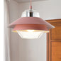 Stylish Gray/Yellow Flared Hanging Pendant Light with Clear Glass Shade