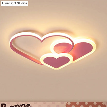DecorBites™ DecorBites™ Stylish Heart Ceiling Light for Kindergarten with Acrylic LED Flush Mount