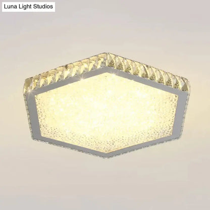 DecorBites™ DecorBites™ Stylish Hexagon Ceiling Mount Light with Clear Crystals - Perfect for Foyers