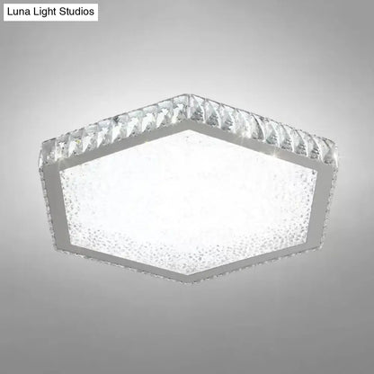 DecorBites™ DecorBites™ Stylish Hexagon Ceiling Mount Light with Clear Crystals - Perfect for Foyers