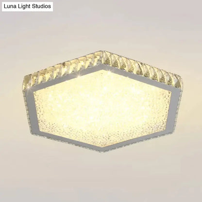 DecorBites™ DecorBites™ Stylish Hexagon Ceiling Mount Light with Clear Crystals - Perfect for Foyers