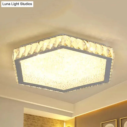 DecorBites™ DecorBites™ Stylish Hexagon Ceiling Mount Light with Clear Crystals - Perfect for Foyers