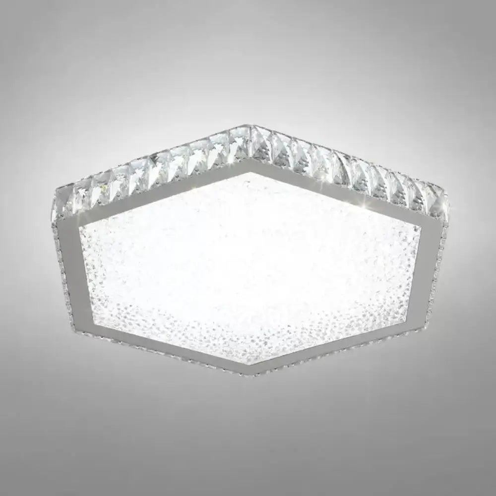 DecorBites™ DecorBites™ Stylish Hexagon Ceiling Mount Light with Clear Crystals - Perfect for Foyers