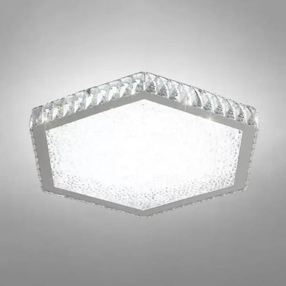 DecorBites™ DecorBites™ Stylish Hexagon Ceiling Mount Light with Clear Crystals - Perfect for Foyers