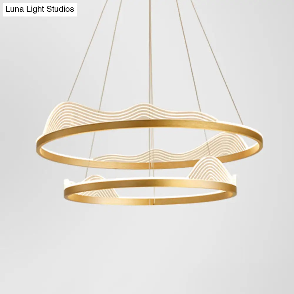 Stylish Lace-Adorned Metal Chandelier: Ultra-Modern Suspension Lighting for Living Room