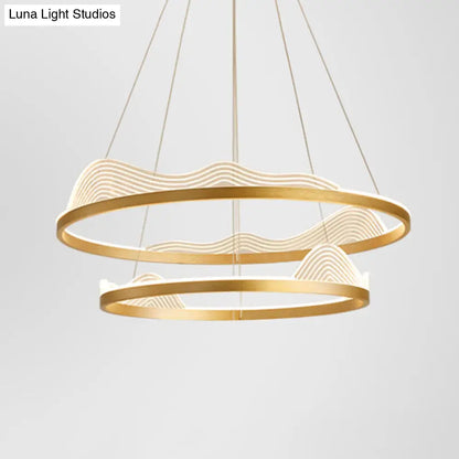 Stylish Lace-Adorned Metal Chandelier: Ultra-Modern Suspension Lighting for Living Room