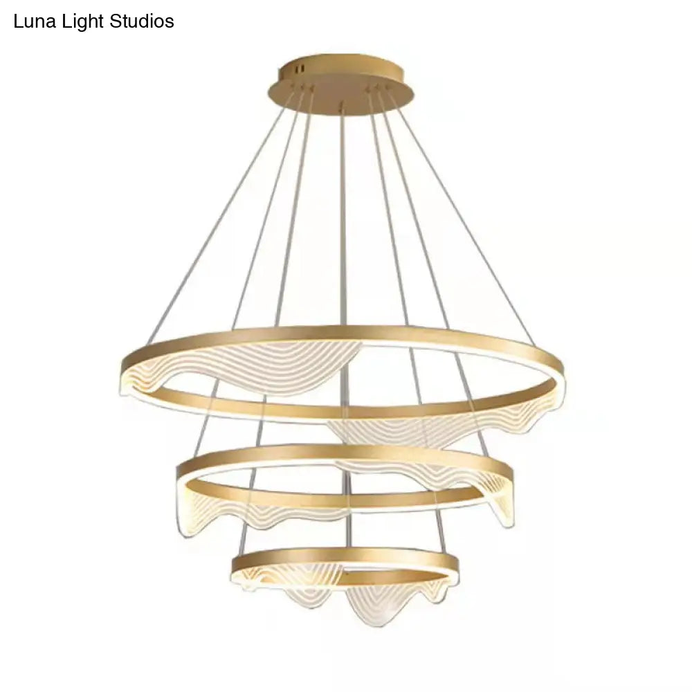 Stylish Lace-Adorned Metal Chandelier: Ultra-Modern Suspension Lighting for Living Room