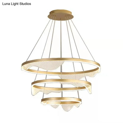 Stylish Lace-Adorned Metal Chandelier: Ultra-Modern Suspension Lighting for Living Room