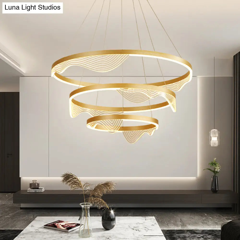 Stylish Lace-Adorned Metal Chandelier: Ultra-Modern Suspension Lighting for Living Room