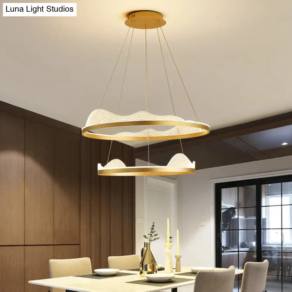 Stylish Lace-Adorned Metal Chandelier: Ultra-Modern Suspension Lighting for Living Room