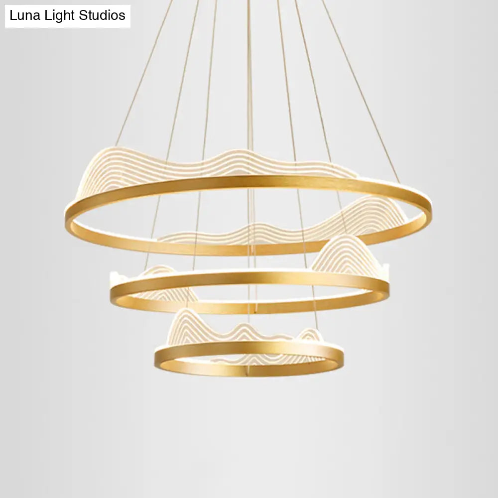 Stylish Lace-Adorned Metal Chandelier: Ultra-Modern Suspension Lighting for Living Room