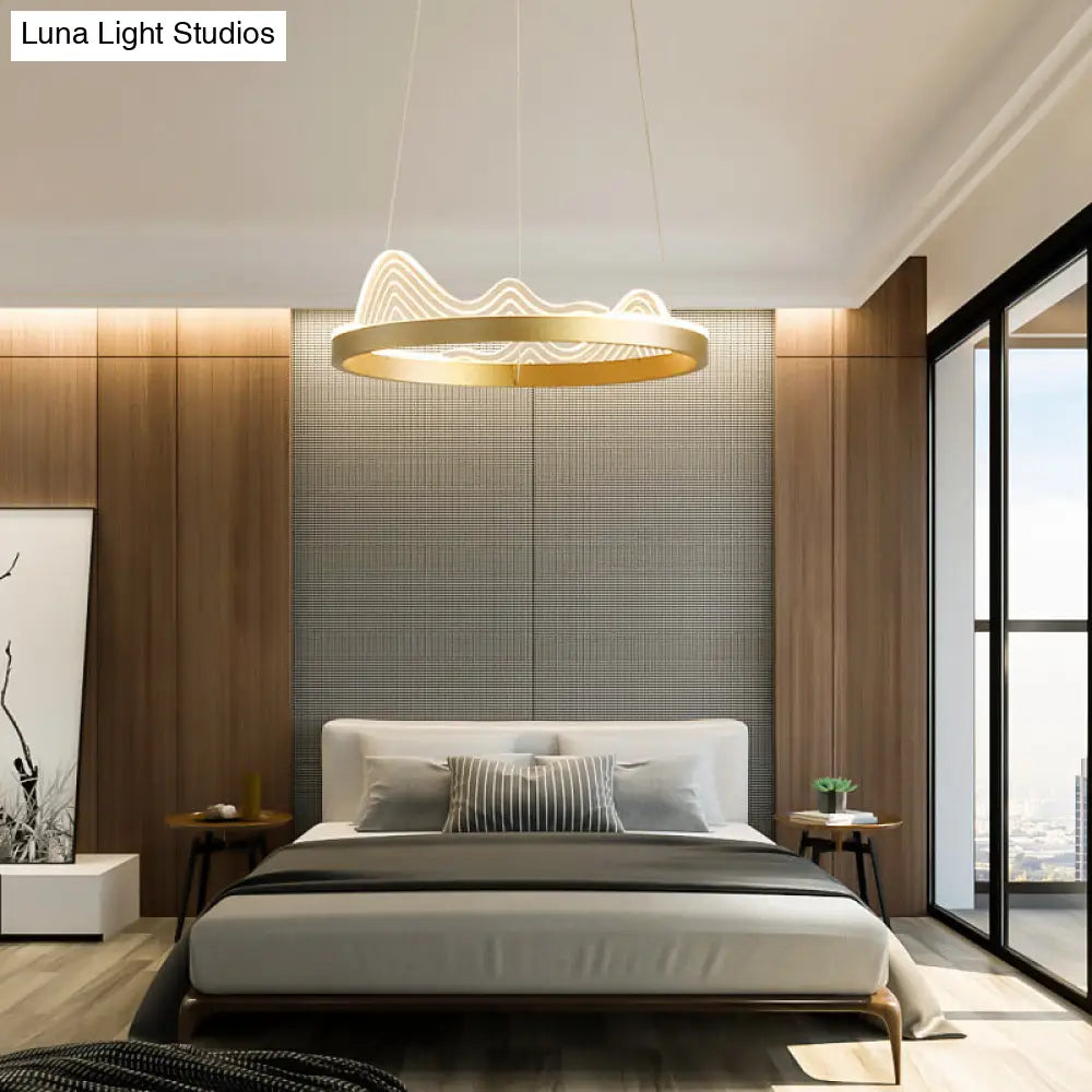 Stylish Lace-Adorned Metal Chandelier: Ultra-Modern Suspension Lighting for Living Room