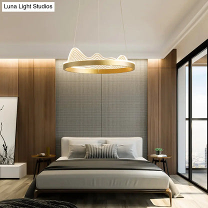 Stylish Lace-Adorned Metal Chandelier: Ultra-Modern Suspension Lighting for Living Room