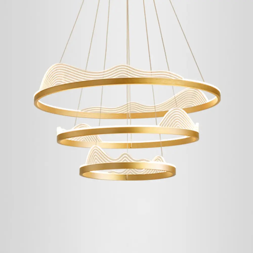 Stylish Lace-Adorned Metal Chandelier: Ultra-Modern Suspension Lighting for Living Room