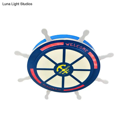 DecorBites™ DecorBites™ Stylish LED Bedroom Flush Light Fixture - Cartoon Blue/Pink Flushmount Lighting with Rudder Acrylic Shade