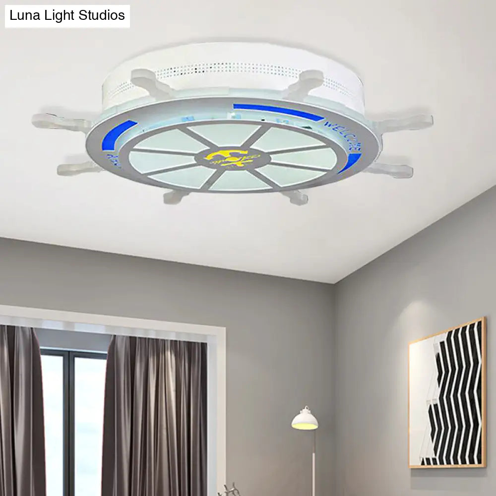 DecorBites™ DecorBites™ Stylish LED Bedroom Flush Light Fixture - Cartoon Blue/Pink Flushmount Lighting with Rudder Acrylic Shade