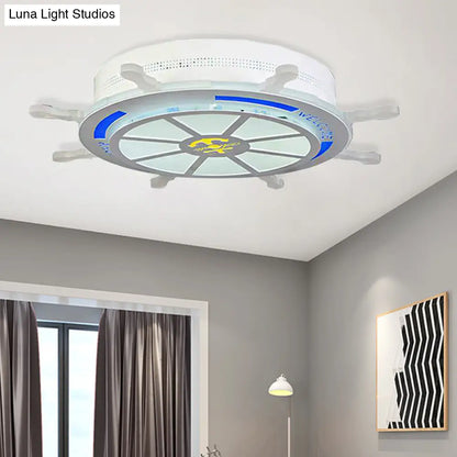 DecorBites™ DecorBites™ Stylish LED Bedroom Flush Light Fixture - Cartoon Blue/Pink Flushmount Lighting with Rudder Acrylic Shade