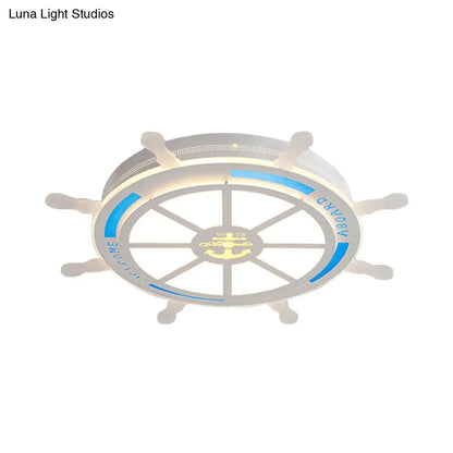 DecorBites™ DecorBites™ Stylish LED Bedroom Flush Light Fixture - Cartoon Blue/Pink Flushmount Lighting with Rudder Acrylic Shade