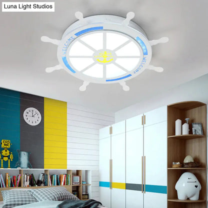 DecorBites™ DecorBites™ Stylish LED Bedroom Flush Light Fixture - Cartoon Blue/Pink Flushmount Lighting with Rudder Acrylic Shade