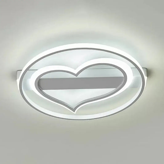 DecorBites™ DecorBites™ Stylish Loving Heart Acrylic Flush Ceiling Light for Study Room - Modern Design