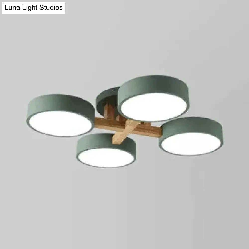 DecorBites™ DecorBites™ Stylish Macaron Metal Ceiling Light with 4 Heads for Study Room
