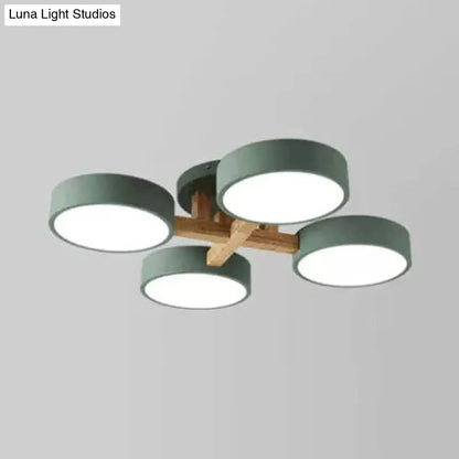 DecorBites™ DecorBites™ Stylish Macaron Metal Ceiling Light with 4 Heads for Study Room