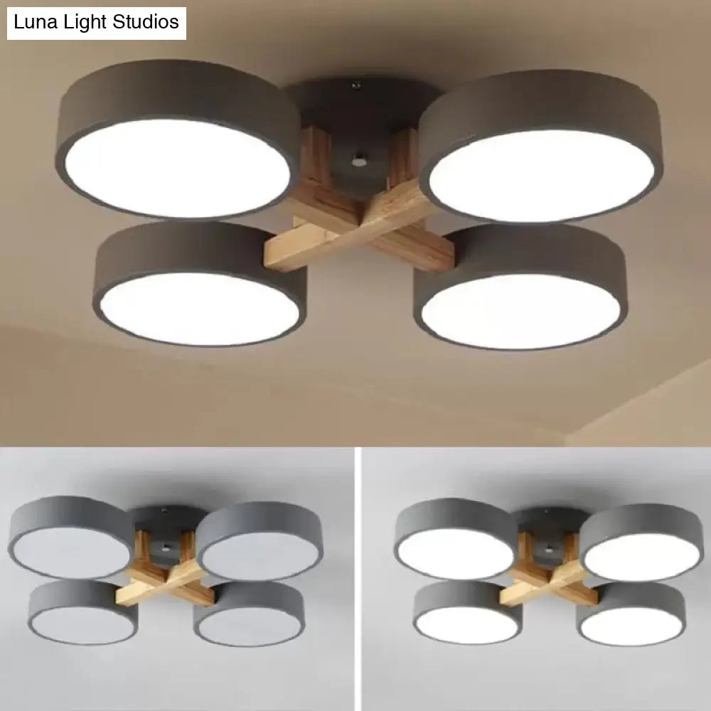 DecorBites™ DecorBites™ Stylish Macaron Metal Ceiling Light with 4 Heads for Study Room